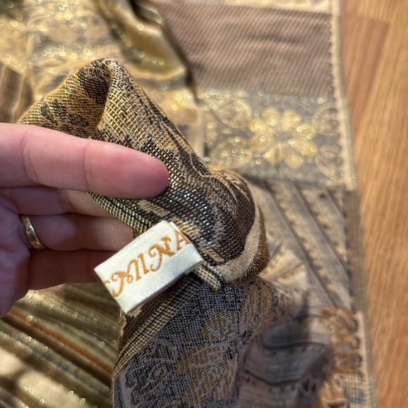 Vintage Pashmina Silk Ethnic Rabbit Fur Pom Pom Wrap Shawl Fur PomPom Shawl Wrap - Picture 13 of 13